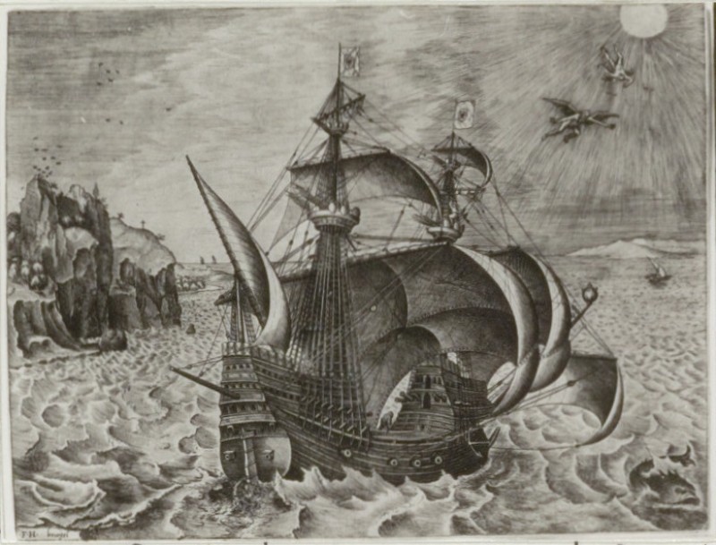 Tweemaster op zee (naar Pieter Bruegel)